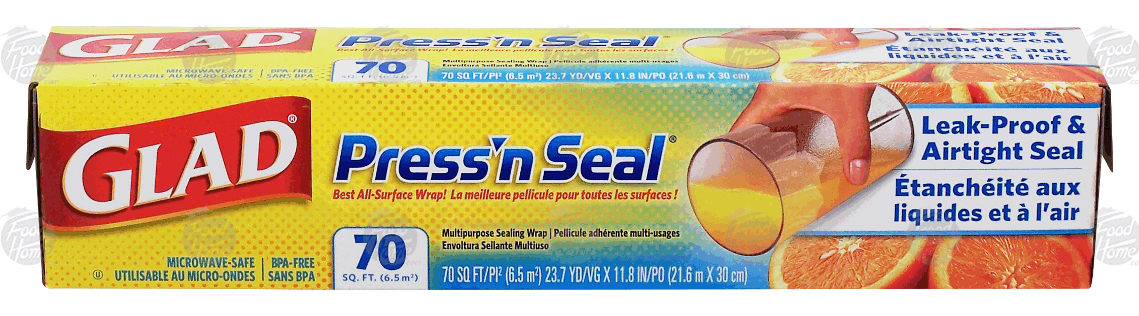 Glad Press'n Seal multipurpose sealing wrap, microwave-safe, 23.7 yd x 11.8 in Full-Size Picture